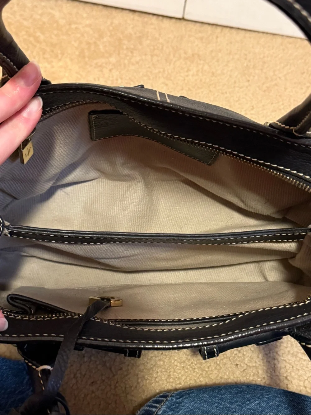 Authentic Loro Piana Made in Italy Leather Handbag - Picture 4 of 16